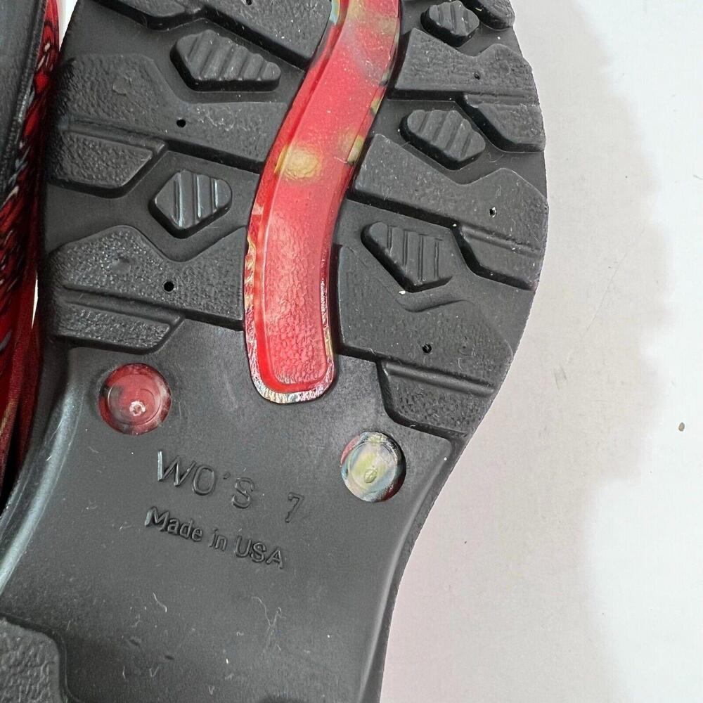 Sloggers Womens Rain Garden Shoes Size 7 Red Rubber Booties For Mud and Water - Picture 6 of 7